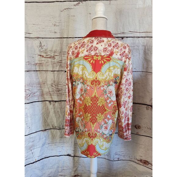 Aratta Silent Journey Flowy Print Button Front Tunic Size Small - Picture 2 of 5
